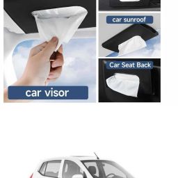 Black Car Tissue Napkin Holder for Sun Visor and Backseat – Universal Fit H5 Vehicle Tissue Dispenser-image-45
