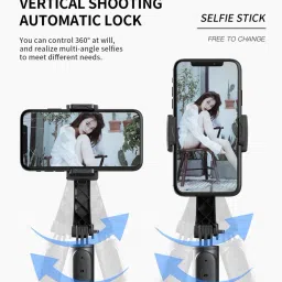 Wifton Q08 Selfie Stick wireless Tripod with Beauty Light 3 in 1 Extendable-IIX Single Gimbal for Mobile, Camera image 3
