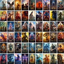 Sacred Hindu Deities & Epic Characters – 54 Small Posters for Spiritual Decor Fine Art Print-image-27