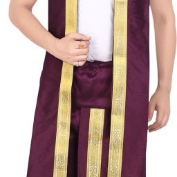 PRIYAKANT SAFAWALA WINE PUNERI 38 DHOTI SET Solid Men Dhoti-image-32