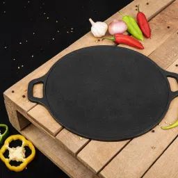 Cast Iron Multi Use 12 Inch Pre-Seasoned Dosa Tawa 100% Toxin-free Tawa 30 cm diameter-image-5
