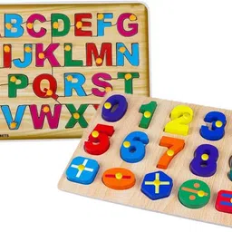 Combo Wooden Learning Educational Board Alphabets, 0to9 Numbers Counting Puzzle-image-60