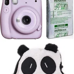 FUJIFILM Instax Mini 11 mini 11 Lilac Purple with Panda Pouch and 10 Shot film Instant Camera-picture-11