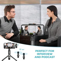 wrader Dual User K9 Youtube Wireless Microphone for Video Recording Podcast ASMR Vlog Microphone image 5