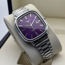 Purple Dial Rectangle Watch | Date Feature | Suitable for Men & Women Analog Watch - For Men & Women NSM-26-PURPLE-image-8