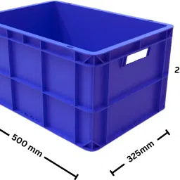 singhal Plastic Multipurpose Rectangular Storage Crates 500 x 325 x 250 MM Heavy Duty Crate Storage Basket image 2