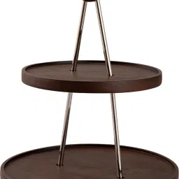 Elegant Medium Cake Stand To Serve Cupcakes & Desserts For Gatherings, Wooden Cake Server-43