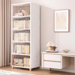 5 Door 5 Shelves Plastic Collapsible Cupboard Cloth stand clothes rack PC Collapsible Wardrobe-picture-11