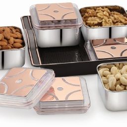 - Super Steel 4 Multipurpose Set - 4 Stainless Steel Bowls With Tray - Gifting Bowl, Tray Serving Set-23