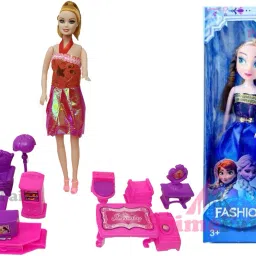 Princess Doll House Set for Girl Dollhouse Set With Two Sister Dolls Pack of 15-11