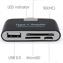 play run 3 in1™ USB 3.1 Type C USB-C TF SD OTG Card Reader Card Reader (Black) Card Reader image 3