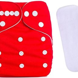Baby's Washable Reusable Adjustable 1 Cloth Diapers with 1 White Inserts-image-5