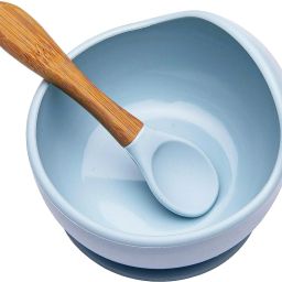 Baby Kids Feeding Bowl & Spoon | Unbreakable Non-Slip Suction Microwave Safe- Silicone-image-37