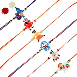 Kids LYU89 Assorted Rakhi, Chawal Roli Pack Set-17