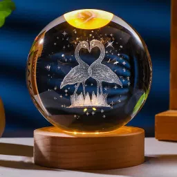 3D Crystal Ball Lamp with Wood Base for Living Room, Bedroom,decoration Night Lamp-28
