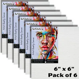 Canvas Board 6 X 6 Cotton Medium Grain Board Canvas (Set of 6)-22