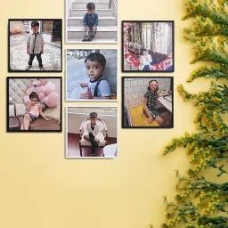 Stickable Collage of 7 Photo Frames Rearrangeable Customizable Gift For All 8 inch Wall Mounting-7