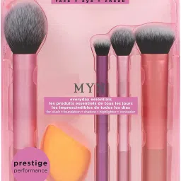 Professional Original REAL TECHNIQUES By Sam & Nic Everyday Essentials For Blush + Foundation + Shadow + Highlighter + Concealer-image-41
