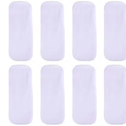 Microfiber Soft Washable Inserts/Pad for Baby Cloth diaper -(Pack of 8) White-35