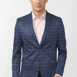 Men Checkered Single Breasted Formal Blazer-image-71