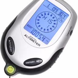 true sense Multifunctional Digital Altimeter 6 In 1 With Altimeter Barometer Digital Compass Thermometer Clock Time Calendar Weather Forecast For Outdoor Altimeter With Time Height Gauge LCD Backlight 6 In 1 Non-magnetic Electronic Level image 2