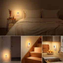 kuldevi sales Sensor Night Light with Motion Detection – LED Plug-in Auto On/Off Lamp Night Lamp image 5
