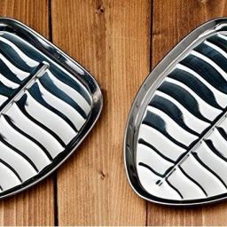 Stainless Steel 2 Pcs Banana Leaf Shape Dinner/Snack/Mess Tray- Set of 2 Tray-14