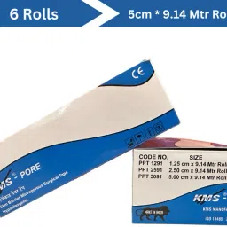 MICROPOROUS SURGICAL TAPE 5CM*9.14M (SET OF 6 ROLLS) First Aid Tape-image-12