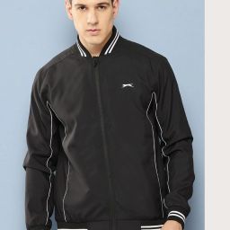 Men Solid Bomber Jacket-image-73