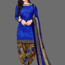 Unstitched Crepe Salwar Suit Material Printed-image-90