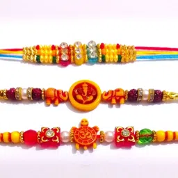 Designer AM-Rakhi for Brother Chawal Roli Pack Set-D248-N Plastic (PVC) Chawal Roli Pack Set-image-10