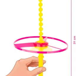 zokato Fly & Catch Unicorn UFO Plastic Flying Saucers Pull String Spinning Wheel . image 4