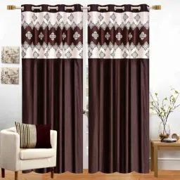 152.4 cm (5 ft) Polyester Semi Transparent Window Curtain (Pack Of 2)-10