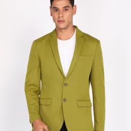Men Self Design Single Breasted Formal Blazer-image-8