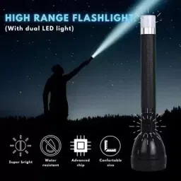 zimork Dual Mode Full Led Rechargeable Long Range Torch Up to 1 Km 8 hrs Torch Emergency Light image 2