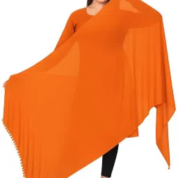 Chiffon Solid Peach Women Dupatta-image-20