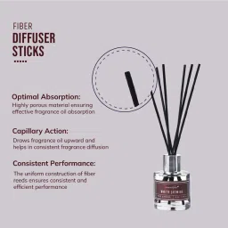 aromahpure Reed Diffuser with 6 Fiber Reed Sticks | Jasmine Room Air Freshener For Home Diffuser Set image 3