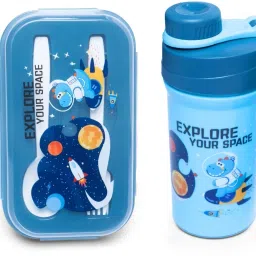 2 Compartment Lunch Box/Tiffin Box with 500ml Water Bottle Combo For Kids 2 Containers Lunch Box-11