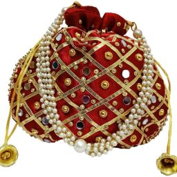 Girls Maroon, Gold Potli-image-61