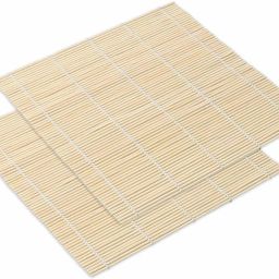 Natural Bamboo Wood Based Japanese Sushi Rolling Mat Korean Kimbap Making Mat Ladle Serving Set-19
