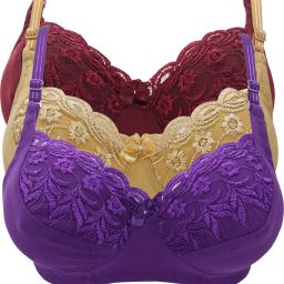 Pack of 3 Women Full Coverage Non Padded Bra-picture-21