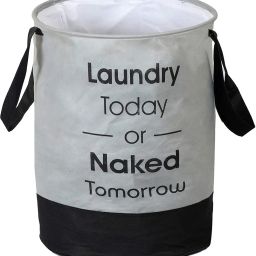 45 L Grey, Black Laundry Basket-11