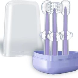 Silicone Baby Toothbrush Set for Newborn to 18 Months 3 Pack U Shaped Brush Ultra Soft Toothbrush-image-67