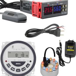 shockley STC-3028 Temperature Humidity controller + FOG MAKER FOGGER + Main Cord + TIMER Multipurpose Controller-37