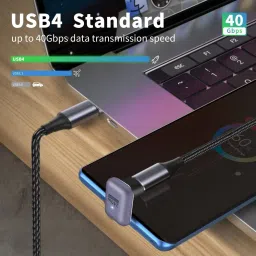 microware 240W Type-C Adapter 40Gbps 180 Degree Connector Support 8K Display USB Adapter image 3