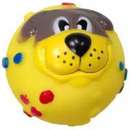 Dog Trust Squeaky Puppy Face Ball Rubber Toy for Dog 1Pcs yellow Rubber, Silicone Squeaky Toy For Dog & Cat-image-39