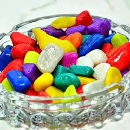 Colorful Pebbles for Indoor Plant Displays, Home Decor, and Craft Projects Painted Angular, Oval, Round Marble Stone-image-56