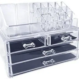 Cosmetic Organizer 4 Drawer Cosmetic Makeup Jewellery Acrylic Lipstick Storage Organiser Box Jewellery, Makeup Vanity Box-16