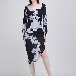 the behruz theory Women Bodycon Black Below Knee Dress-picture-21