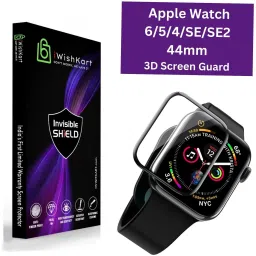 iWishKart Tempered Glass Guard for Apple Watch SE 2nd Gen 44mm, iwatch 44 mm, Smart Watch NOT Included, 3D Curved Screen Guard, Watch Series 6 / 5 /4 / SE / SE2 44 mm-image-80